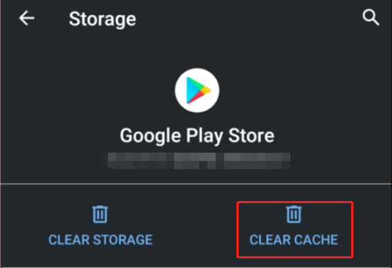 clear Google Play Store cache