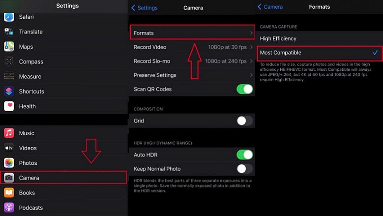 Change the format setting on iPhone