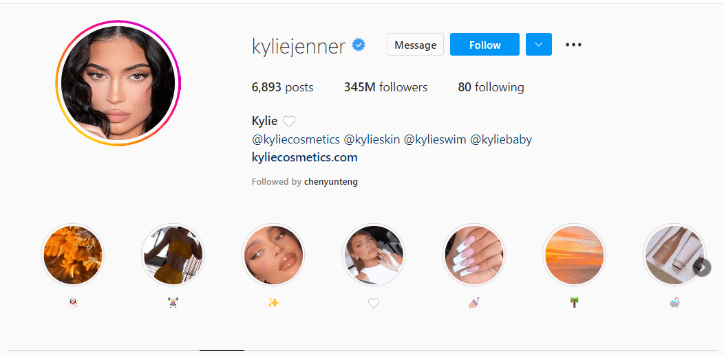 @kyliejenner most-followed woman on Instagram