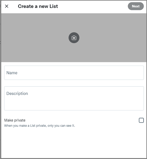 Create a new list menu