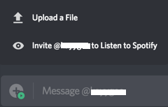 invite someone to listen along on Spotify Discord