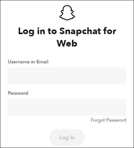 interface of the Snapchat for Web
