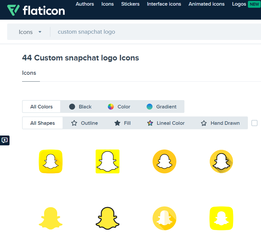 Custom Snapchat logo icons