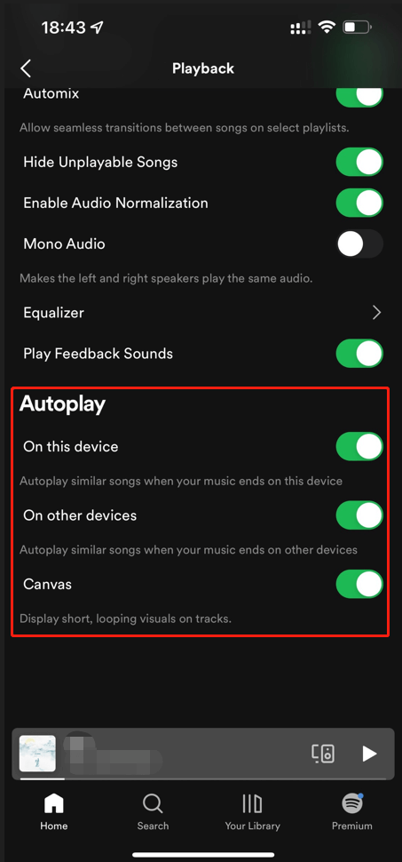 turn off autoplay on Spotify