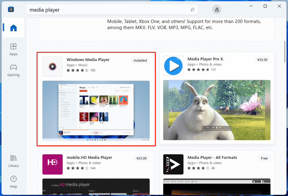 get new Windows 11 Media Player in Microsoft Store