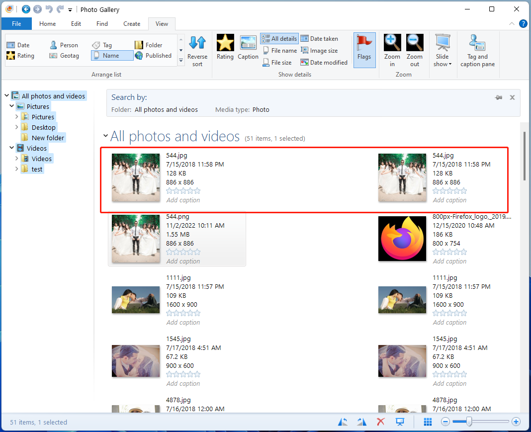 find and delete duplicate photos in Photo Gallery