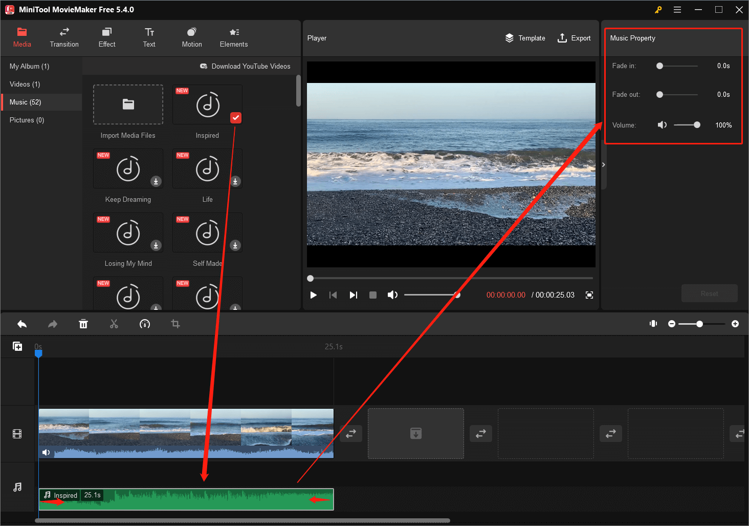add and edit sound to the video