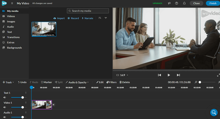 the interface of WeVideo