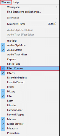 open the Effect Controls panel
