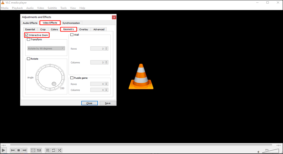 Vlc zoom store