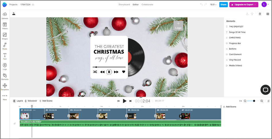 create a Christmas video with InVideo