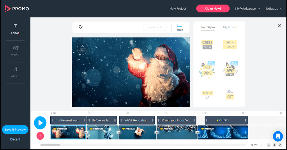 create a Christmas video with Promo.com