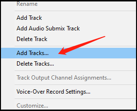 select the Add Tracks option
