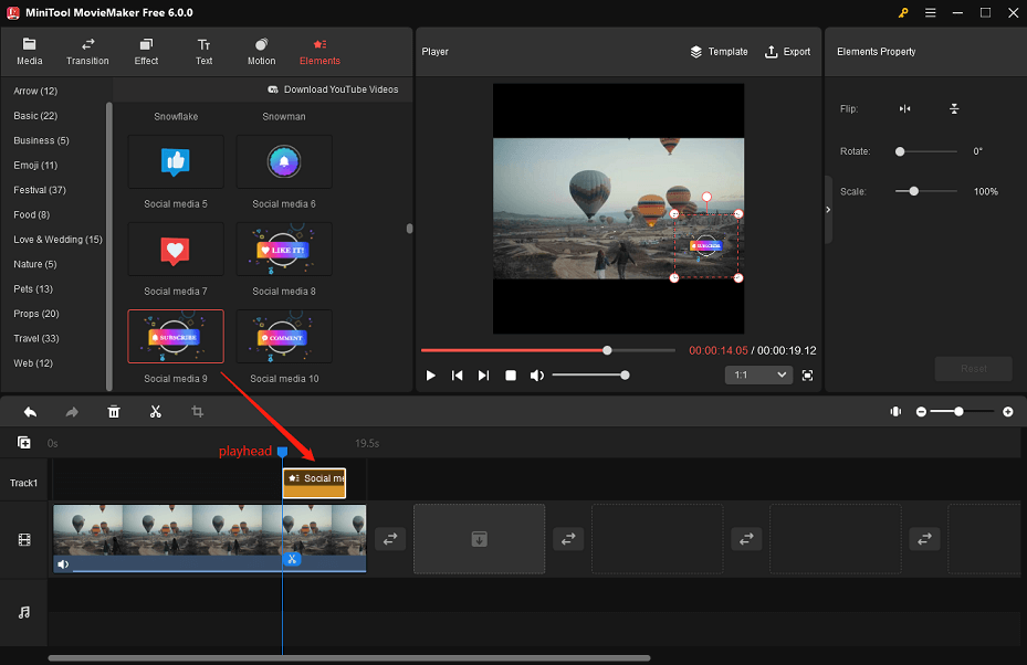 add an element to the target video