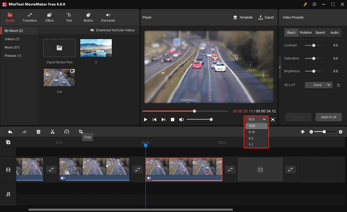 change video aspect ratio during editing