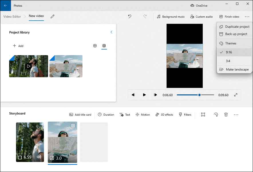 Ändern Sie das Video-Seitenverhältnis im Video-Editor von Windows 10
