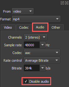  haga clic en desactivar audio para eliminar el sonido