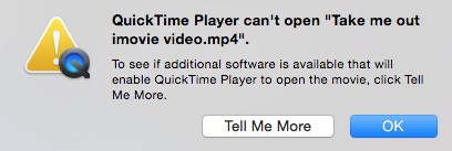 QuickTime Player ne peut ouvrir 