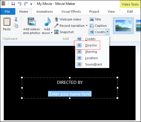 Windows Movie Maker peut vous aider a ajouter des informations sur le realisateur