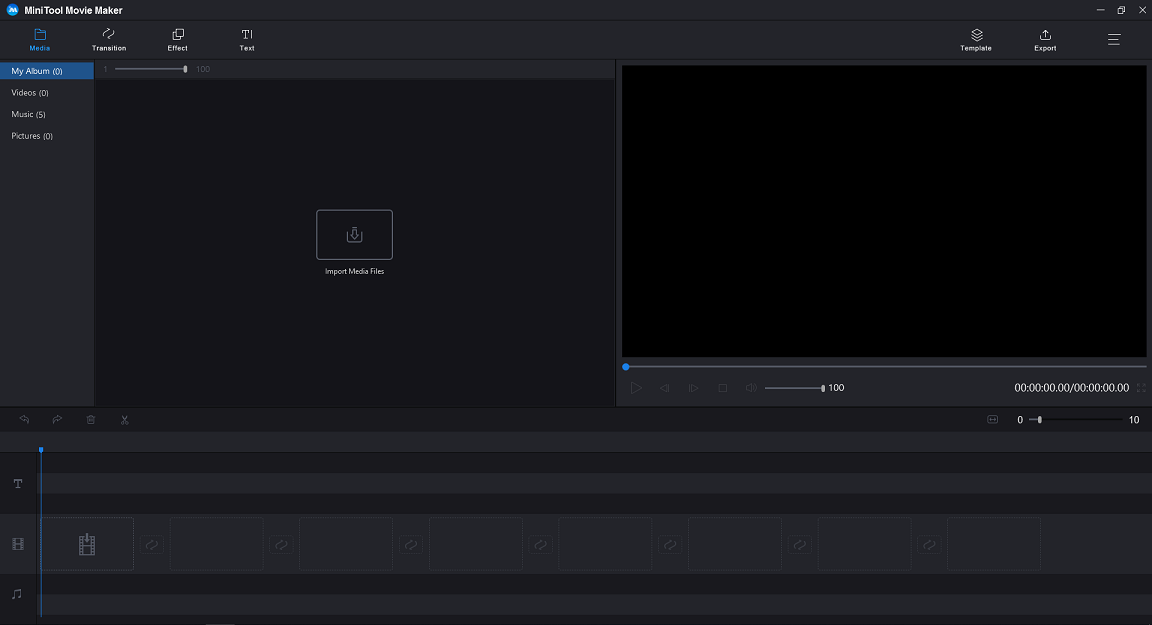 l'interface principale de MiniTool Movie Maker