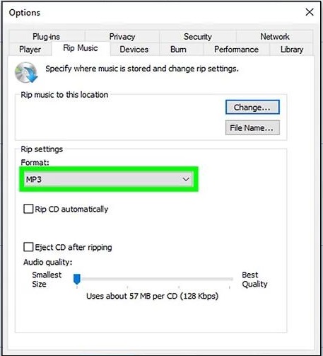 convertir MP4 en MP3 dans Windows Media Player