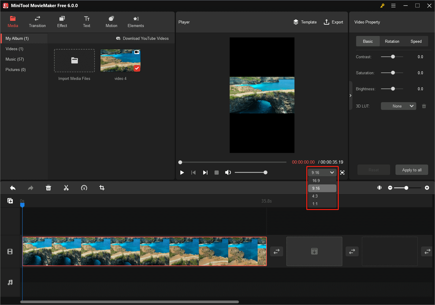 change aspect ratio during editing
