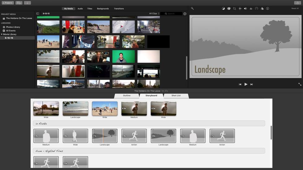 iMovieは、写真のスライドショーを作成するのに役立つ予告編を提供しています