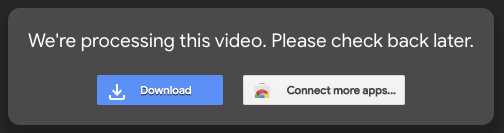 Google Drive ainda processando vídeo
