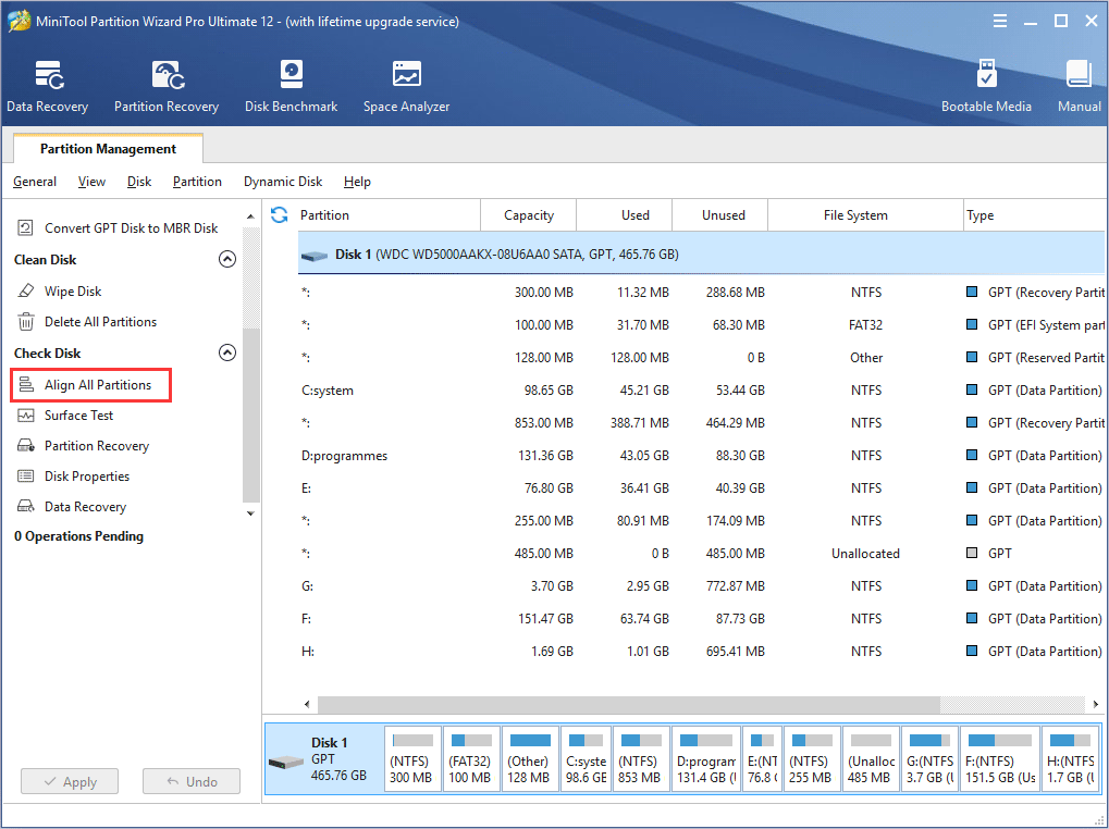 How to Align All Partitions | MiniTool Partition Wizard Tutorial