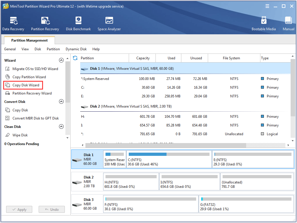 Copy Disk Wizard | MiniTool Partition Wizard Tutorial