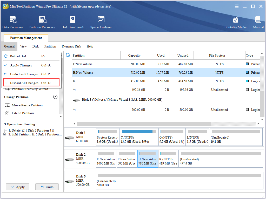 How to Discard All Changes | MiniTool Partition Wizard Tutorial