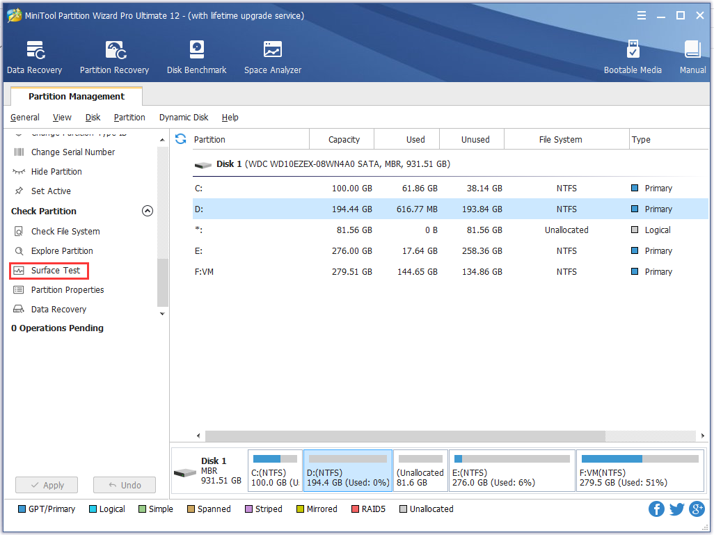 How to Make Partition Surface Test | MiniTool Tutorial