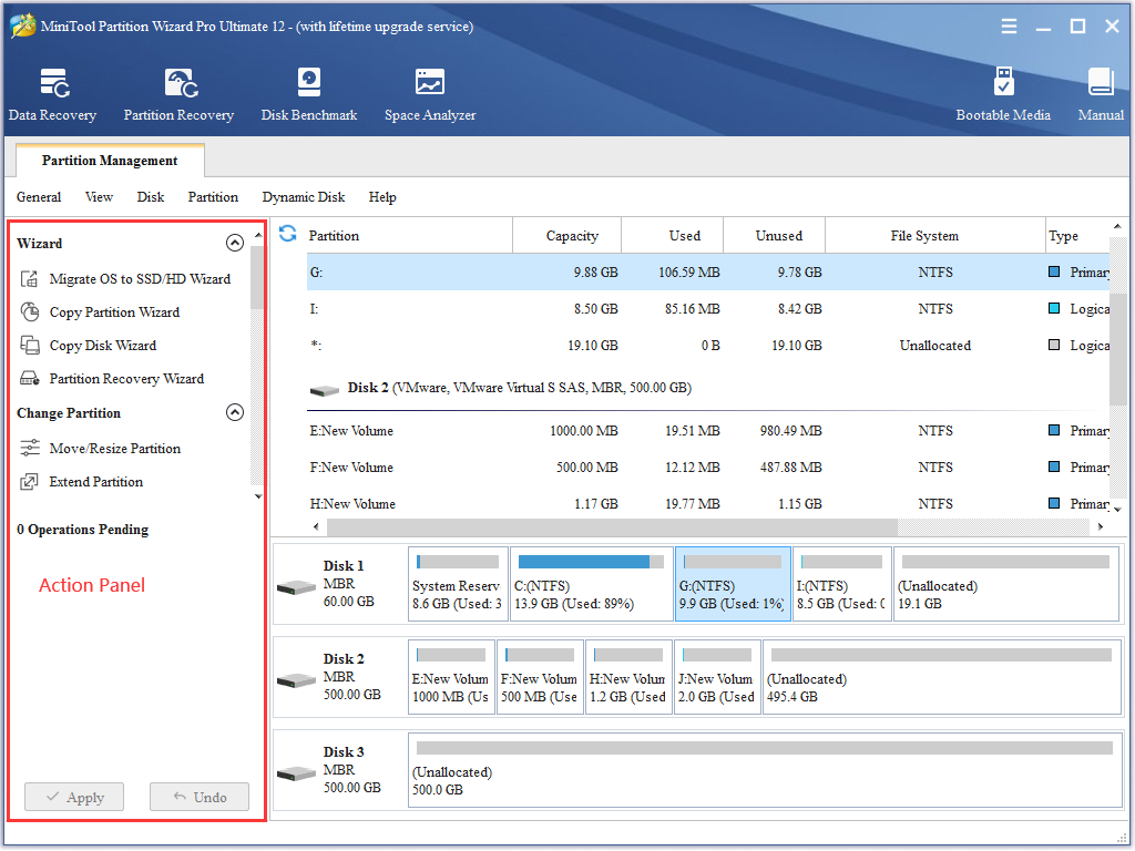 Select an Operation on Partition Manager | MiniTool Tutorial