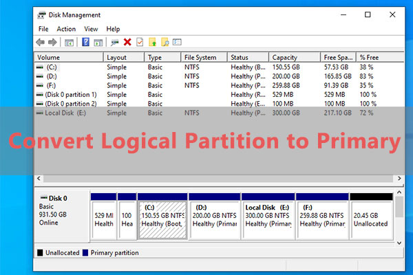 How to Convert Logical Partition to Primary Without Restricts