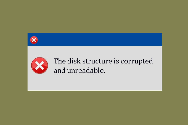 Quickly Fix - The Disk Structure Is Corrupted and Unreadable