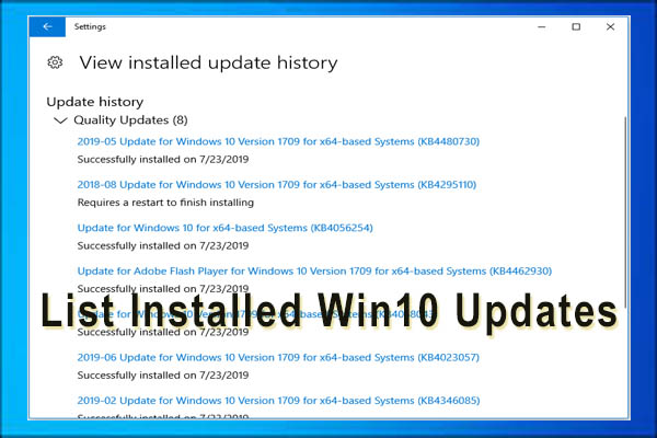 Top 3 Ways to Get a List of Installed Windows 10 Updates