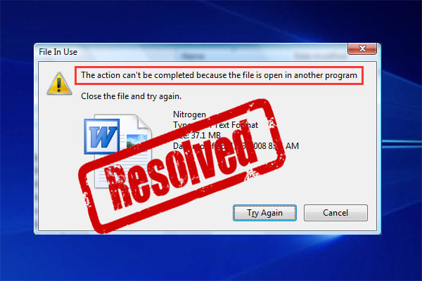 Fix: Action Can’t be Completed as File is Open in Another Program