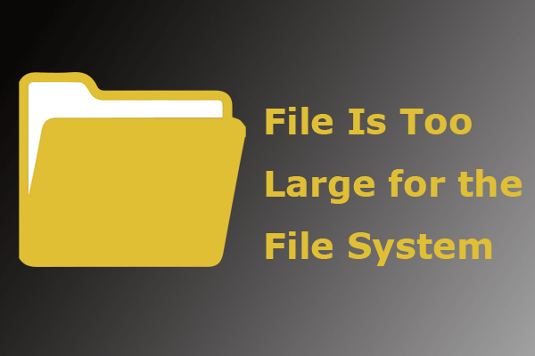 [Solved] – The File Is Too Large for the Destination File System
