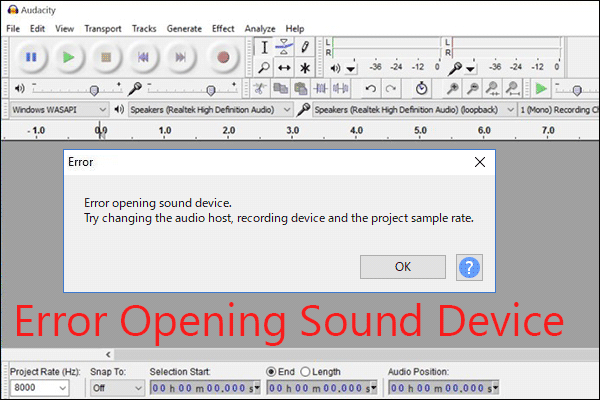 Fixed: Audacity Error Opening Sound Device (with Screenshots)