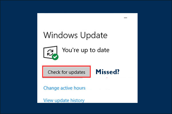 How to Get Check for Updates Back to Windows 10