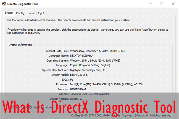 What Is DirectX Diagnostic Tool and How to Access It Windows 10