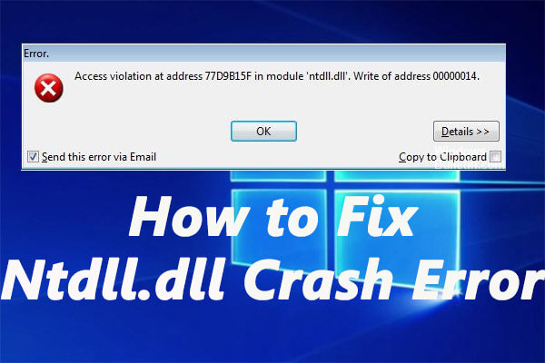 Solutions to Ntdll.dll Crash Error on Windows 10