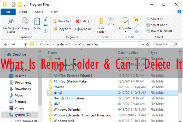 What Is Rempl Folder & Can I Delete It in Windows 10