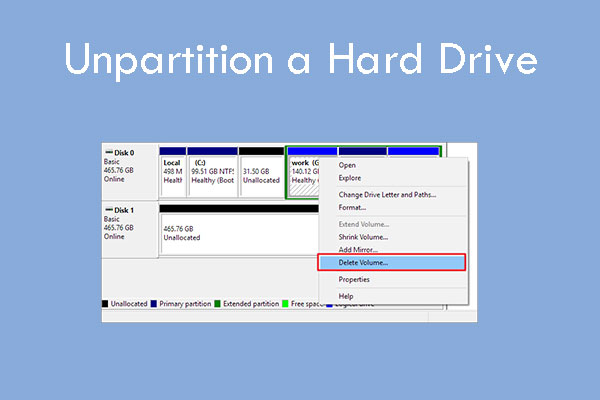 How to Unpartition a Hard Drive Easily in Windows? 3 Ways