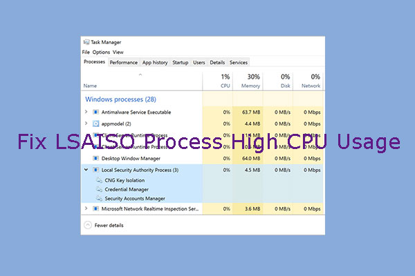 How to Fix LSAISO Process High CPU Usage Issue in Windows 10?