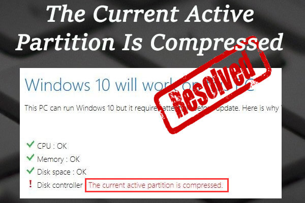 Solved: The Current Active Partition Is Compressed on Windows