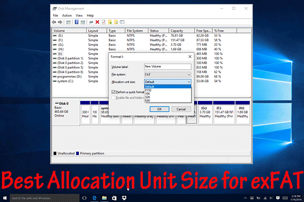 What Is the Best Allocation Unit Size for exFAT & How to Reset It