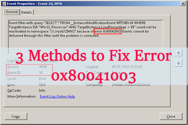 3 Methods to Fix Error 0x80041003 in Windows 7/8/10