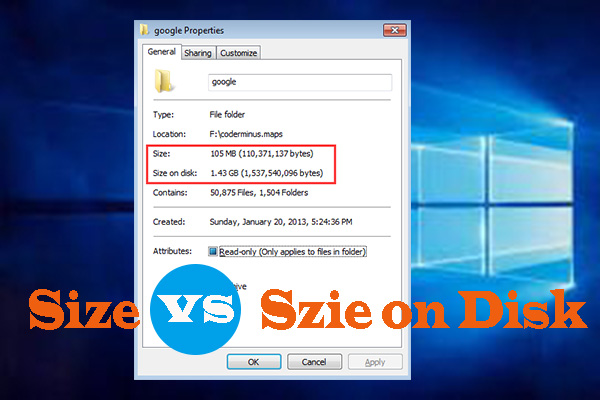 Size VS Size on Disk: Why There Is a Big Difference Between Them