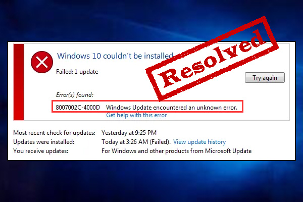 Solved: Windows 10 Couldn’t Be Installed 8007002c-4000d